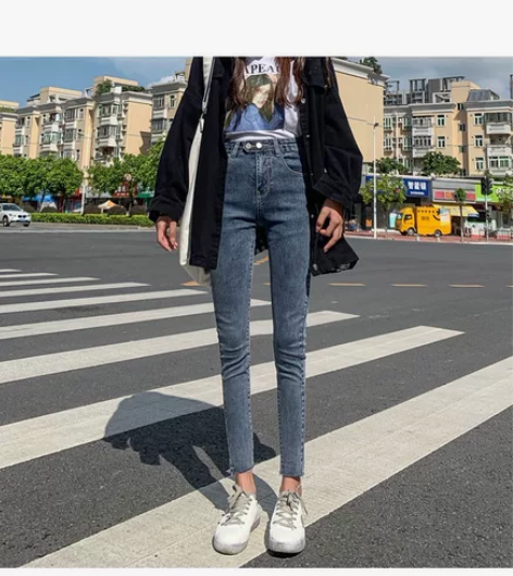 【狂欢价】牛仔裤女2020秋冬新款高腰修身...