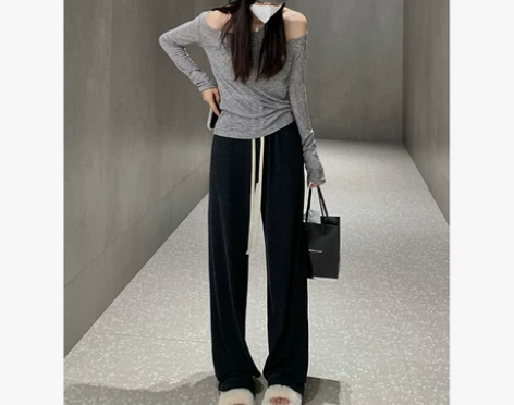 阔腿裤女2022年新爆款高腰垂感直筒休闲裤拖地糯米加绒裤子女... 阔腿裤女2022年新爆款高腰垂感直筒休闲裤拖地糯米加绒裤子女...