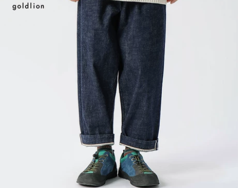 金利来 g+复古赤耳原牛牛仔裤宽松长裤直筒...