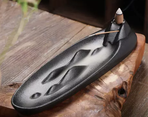 倒流香炉摆件香插线香熏香炉点香盘香托香座熏...