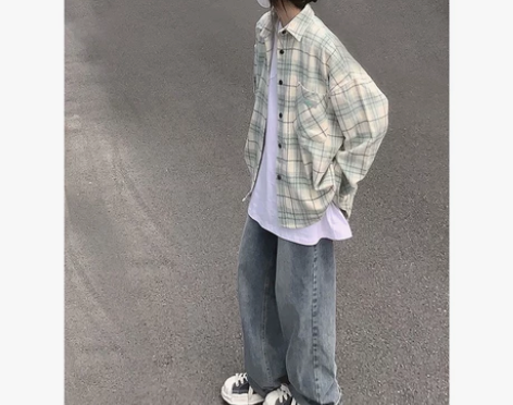 早秋防晒薄荷绿格子衬衫女2022年夏季新款...