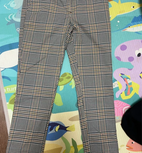 H##amp;amp;M复古格纹西装休闲长...