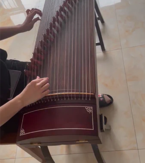 敦煌古筝696D双鹤朝阳同等级别音色，古筝...