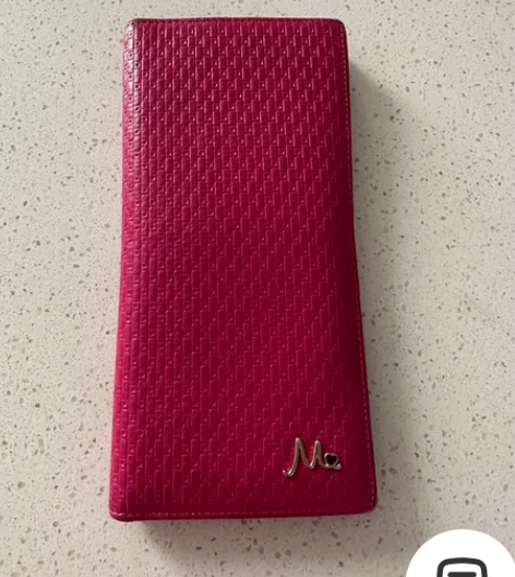 稻草人女式钱包，枚粉色聚财的颜色，长约18...