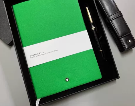 万宝龙大班宝珠笔真皮笔记本套装礼盒签字笔记...