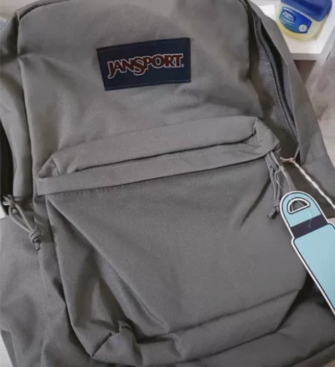 灰色jansport杰斯伯正品双肩背包学生...