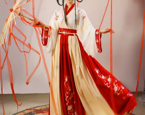 汉服女晋制中国风交领刺绣齐腰襦裙仙气飘逸古...