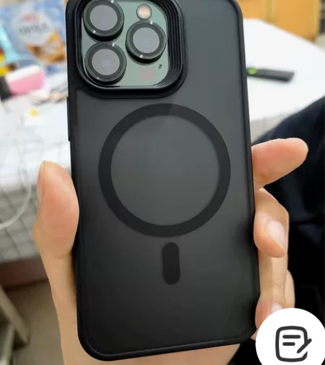 蓝猩肤感磁吸磨砂防摔苹果14promax手...