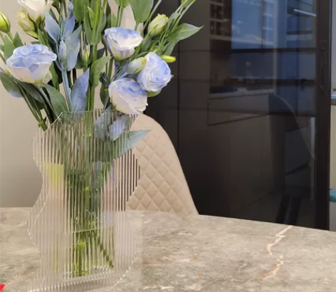 北欧亚克力花瓶创意波纹干花鲜花花器插花客厅...