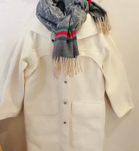 实体店不做了 精品羊绒围巾 洋气灰色 最后...