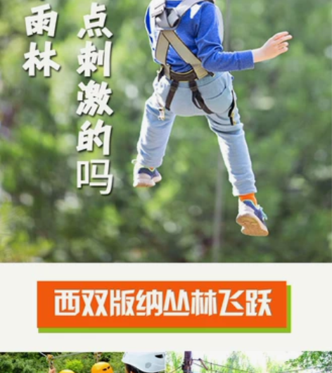 西双版纳原始森林公园丛林飞跃B段套票，森林...