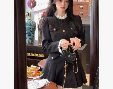 法式少女气质设计感拼接收腰显瘦连衣裙夏季新...