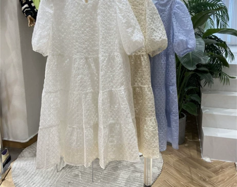 ZW2359夏新泡泡袖公主连衣裙女港味复古...