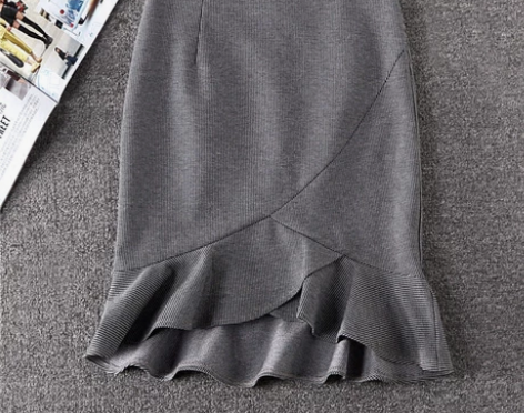 2018春秋新款细千鸟格显瘦半身裙短裙弹力...