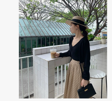 法式伞裙秋款半裙 波点裙 几乎全新 腰围6...