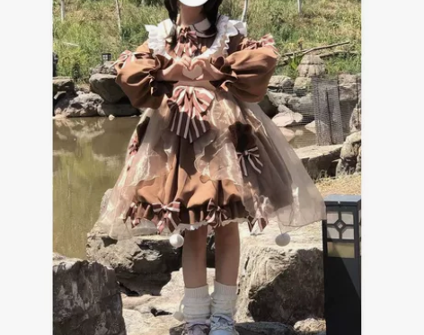 《代购》泡泡熊原创设计 小甜熊花苞裙Op ...