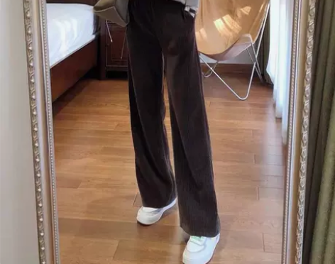 休闲裤女 休闲裤新款雪尼尔阔腿裤女秋冬高腰...