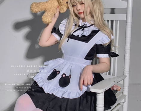 熊熊女仆装cos性感洛丽塔可爱二次元制服大...