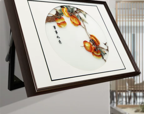 柿柿如意餐厅电表箱装饰画新中式配电箱遮挡挂...