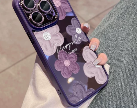 适用苹果14promax手机壳暗紫色13自...