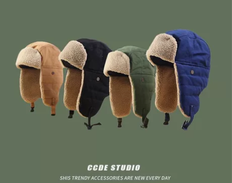 加绒保暖帽子冬男女护耳雷锋帽加厚防寒帽韩版...