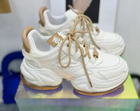 欧洲站老爹鞋女ins潮2022新款真皮厚底...