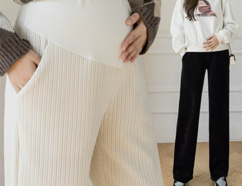 孕妇裤秋冬装时尚外穿长裤孕妇阔腿裤女春秋季...