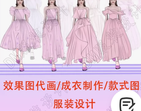 工作室接单服装效果图、服装款式图、服装灵感...