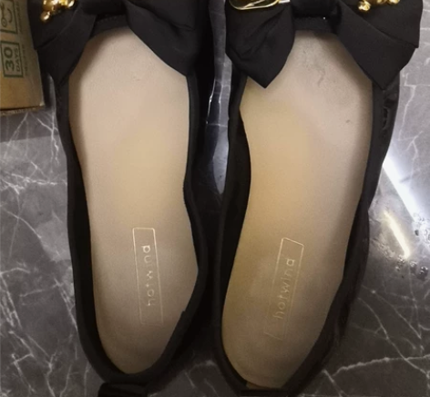 热风女鞋单鞋平底蝴蝶结女鞋 36码买小了就...