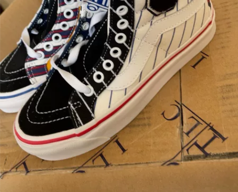 vans高帮拼接帆布鞋 34.5码 全新无...