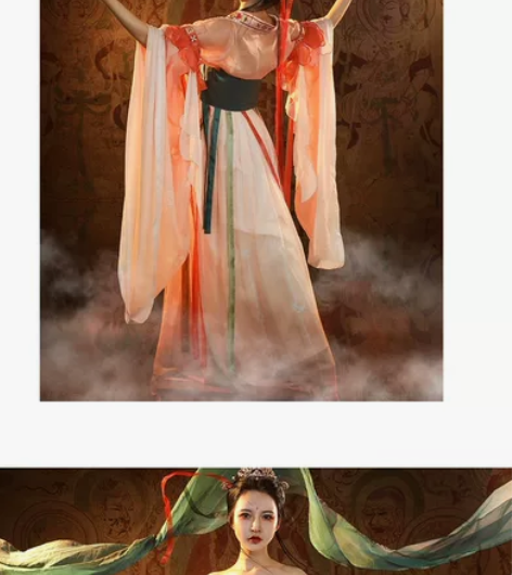 都城南庄汉服漠千尘敦煌唐风齐胸齐腰套装女，...