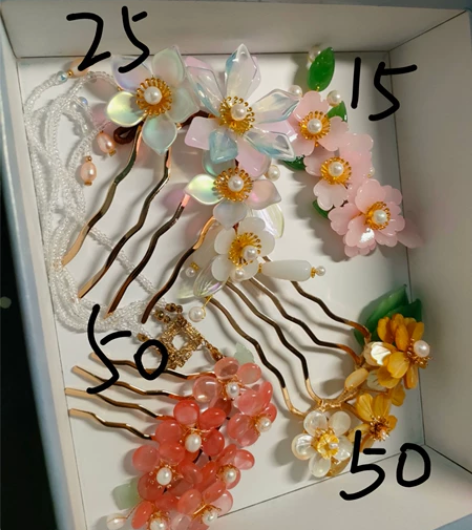 汉服发饰 发梳 天然石 蝶贝 定价如图  ...