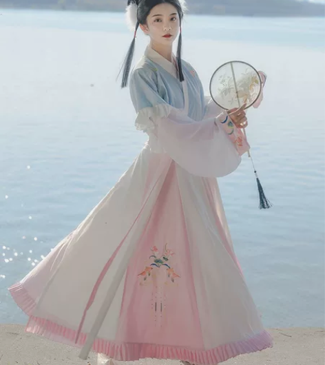 云芳晴【浮蕖清】原创汉服女 晋制交领 半臂...