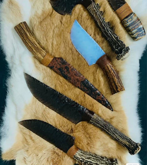 石器打制，纯手工，鹿角柄，猛犸臼齿，本店不...