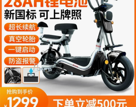 新国标电动自行车锂电池电动车长跑王电瓶车男...