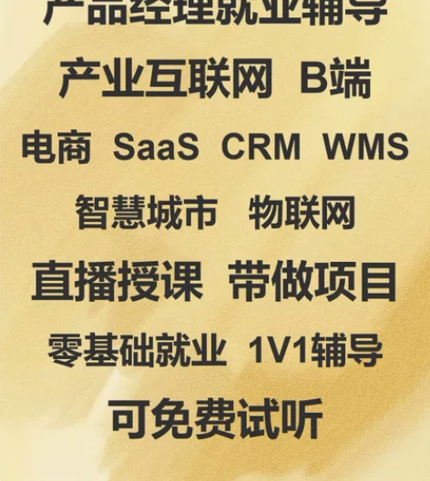 产品经理就业辅导/产业互联网/B端/带做项...