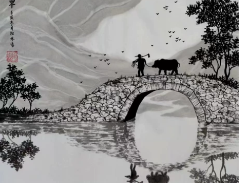 赵松林作品三尺斗方山水画 赵松林，斋号松鹤...