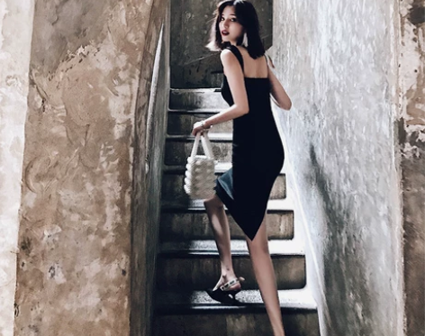 【小Q家】韩版黑色修身显瘦年会宴会晚礼服女...