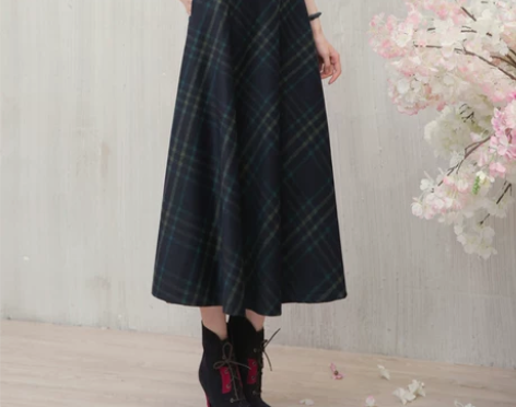 【双11狂欢价】秋冬季羊毛半身裙复古毛呢大...