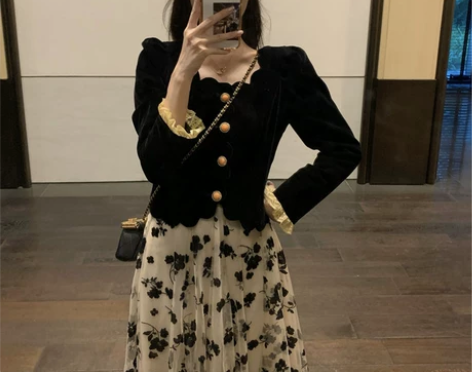 港风复古chic赫本风炸街时尚名媛气质洋气...