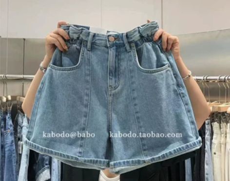 巴布81181牛仔短裤女GAQA夏新款半松...