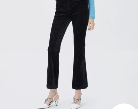 飘蕾亮珠显瘦休闲裤冬季高腰微辣长裤 本人穿...