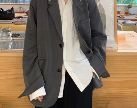 chic韩版潮流ins西服男士百搭帅气小西...