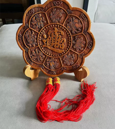 桃木道家八宝暗八仙招财进宝挂件家居新房商铺...