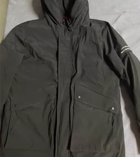 男士雅鹿品牌羽绒服，光线问题衣服没有泛白的...