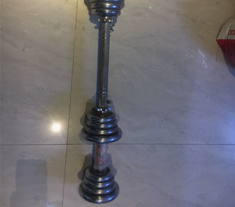 电镀哑铃可转杠铃男士家用健身器材总重25公...