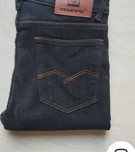 全新加绒牛仔裤男黑色直筒弹力30码 裤长9...