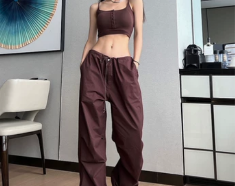 DQSTORE欧美街头风大口袋抽绳低腰休闲...