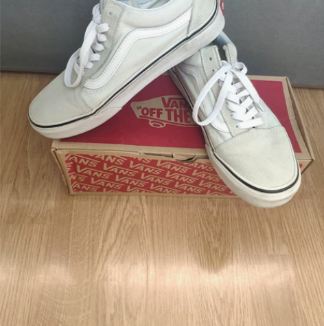 vans经典款old school本白绿街...