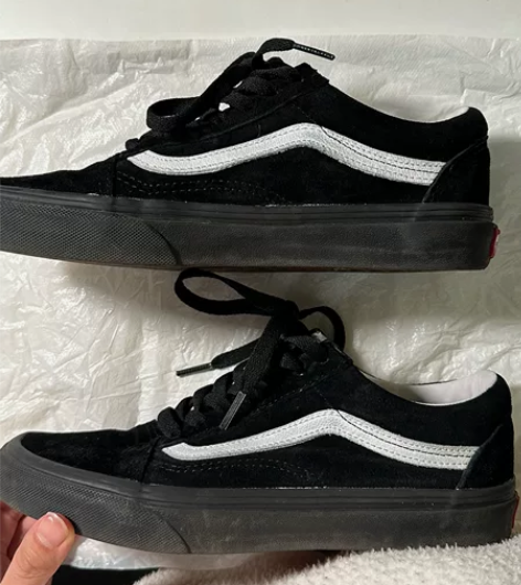 vans武士黑反毛皮 99新
